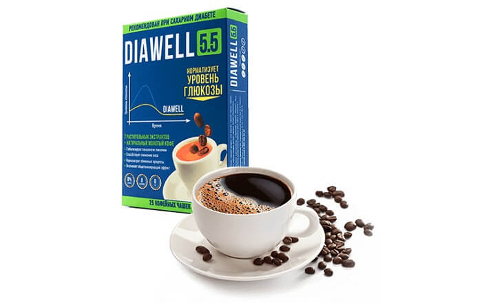 Diawell 5.5 первый кофе от диабета: 7 растительных экстрактов + молотый кофе для вашего здоровья!