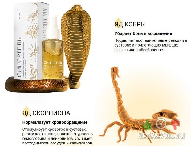 Синергель - гель с ядом кобры для суставов